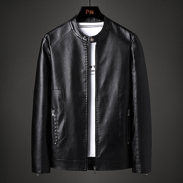 Herren modische Kunstlederjacke mit modernem Schnitt und praktischen Taschen Echoarchiv