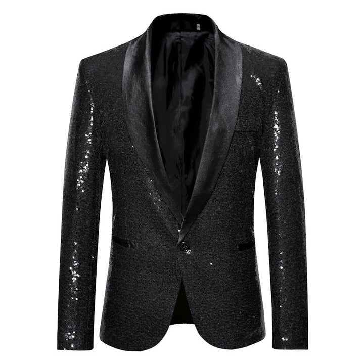 Herren Extravagante Pailletten-Sakko mit schimmerndem Satin-Finish Echoarchiv