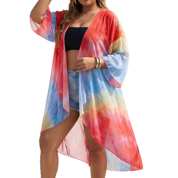 Damen transparenter Strandkimono mit trendigem Ombre-Design Echo Archiv