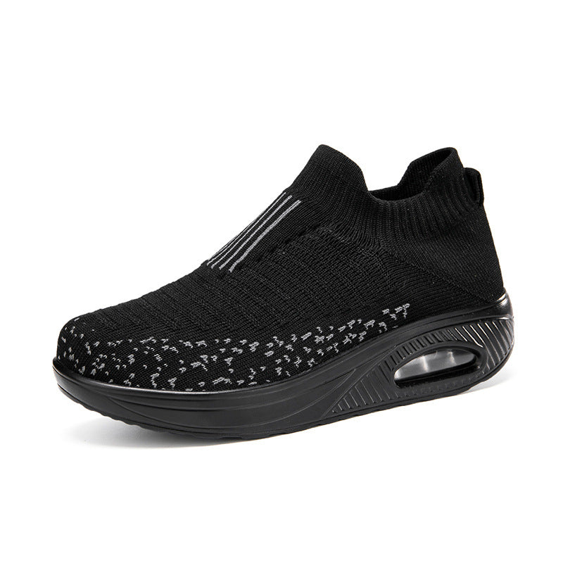 Damen nan gestrickter Schlupf-Walking-Sneaker mit anatomischer Pronationsstütze, Luftpolster-Zwischensohle und sockenähnlichem Schaft Echo Archiv