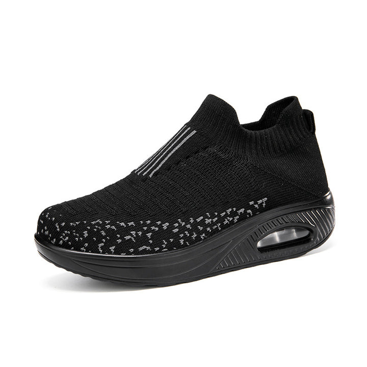 Damen nan gestrickter Schlupf-Walking-Sneaker mit anatomischer Pronationsstütze, Luftpolster-Zwischensohle und sockenähnlichem Schaft Echo Archiv