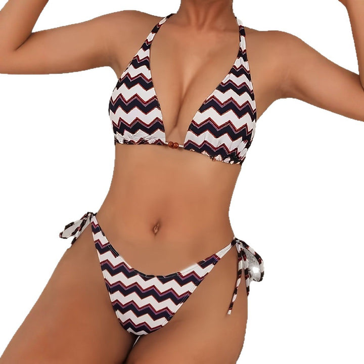Damen Triangel-Bikini mit stylischem Wellenmuster Echo Archiv