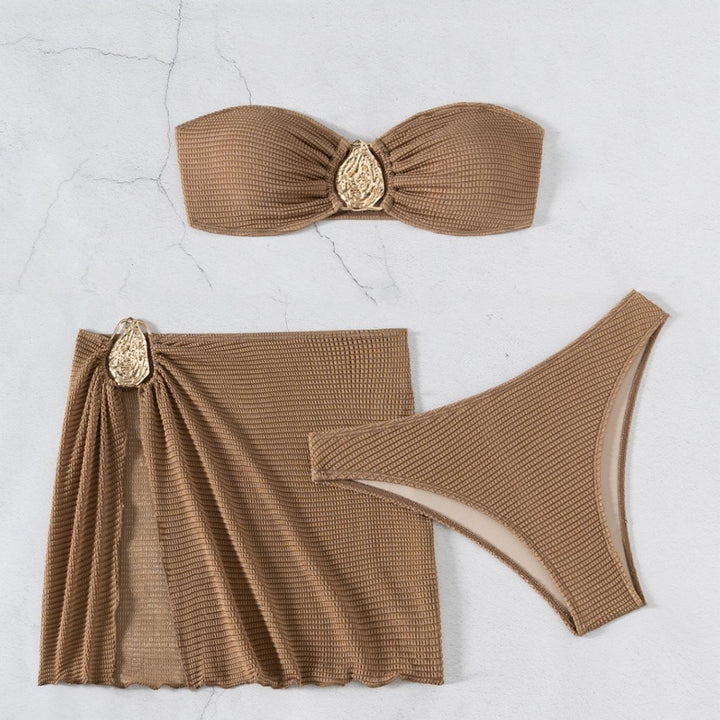 Damen Bandeau-Bikini-Set mit elegantem Drapierungsdetail Echo Archiv