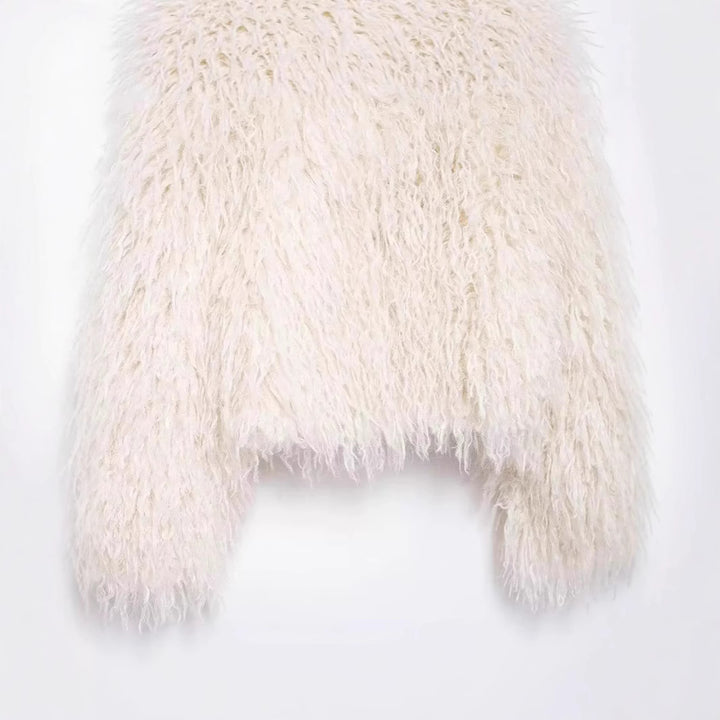 Damen Kurzgeschnittene Bolerojacke aus langfaserigem Kunstpelz mit Shaggy‑Textur Echo Archiv