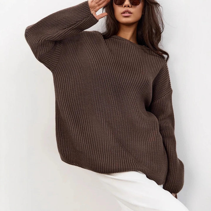Damen Gemusterter Oversized Pullover