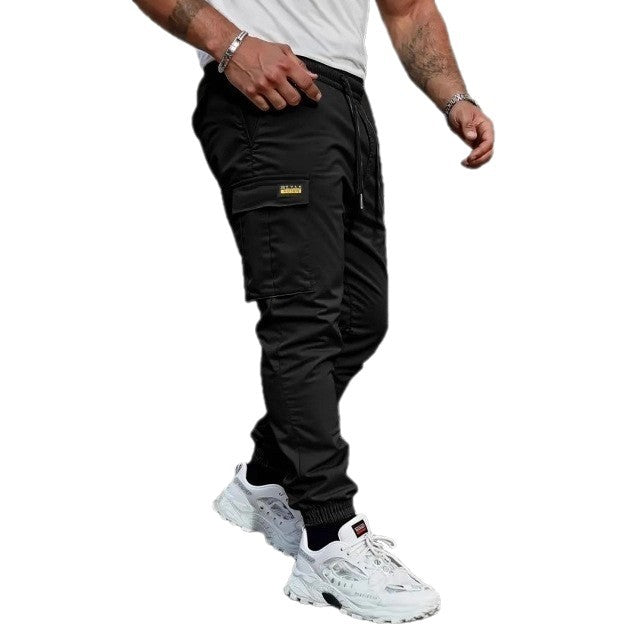 Herren Tapered Utility-Cargohose mit Tunnelzugbund, elastischen Bündchen und Mehrfachtaschen Echo Archiv