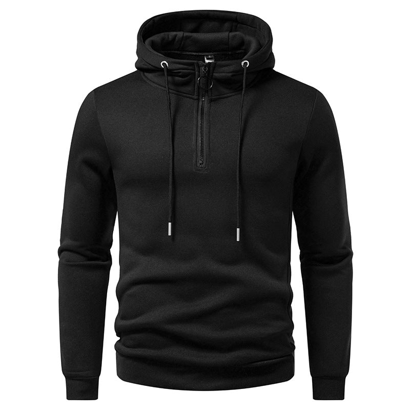 Herren Kapuzenpullover mit halblangem Reißverschluss und modernem Schnitt Echoarchiv