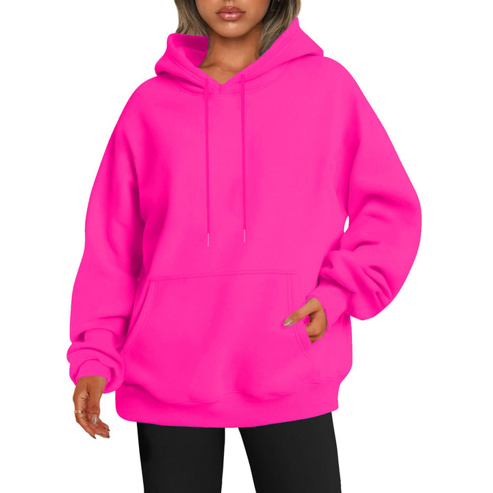 Damen nan Oversize-Kapuzenpullover mit verlängertem Rückenteil, innen angerautem Fleece und Kängurutasche Echo Archiv