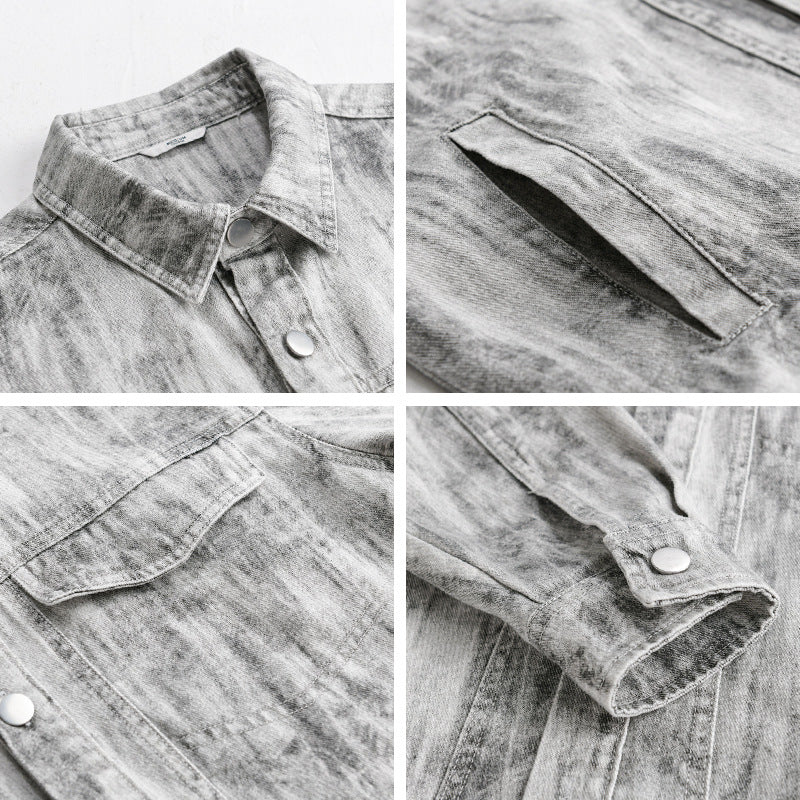 Herren Jeansjacke im Acid‑Wash Look mit Oversize‑Schnitt Echoarchiv