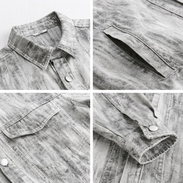 Herren Jeansjacke im Acid‑Wash Look mit Oversize‑Schnitt Echoarchiv
