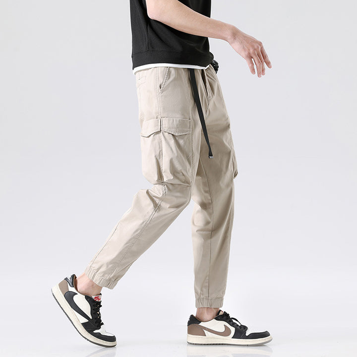 Herren Leichte Utility-Cargohose im Joggerstil mit integriertem Gürtelband und Reißverschlusstaschen Echo Archiv