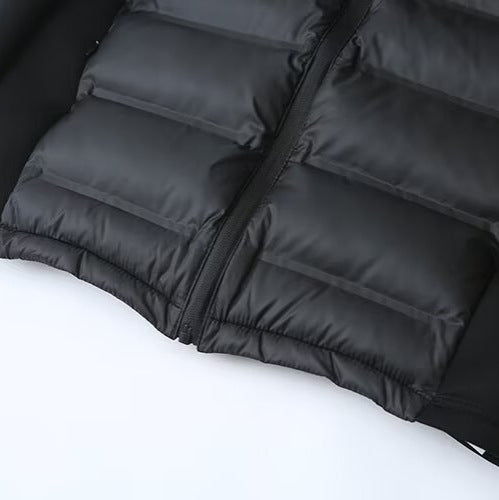Damen Hybrid-Steppjacke mit Softshell-Ärmeln und Kapuze Echoarchiv