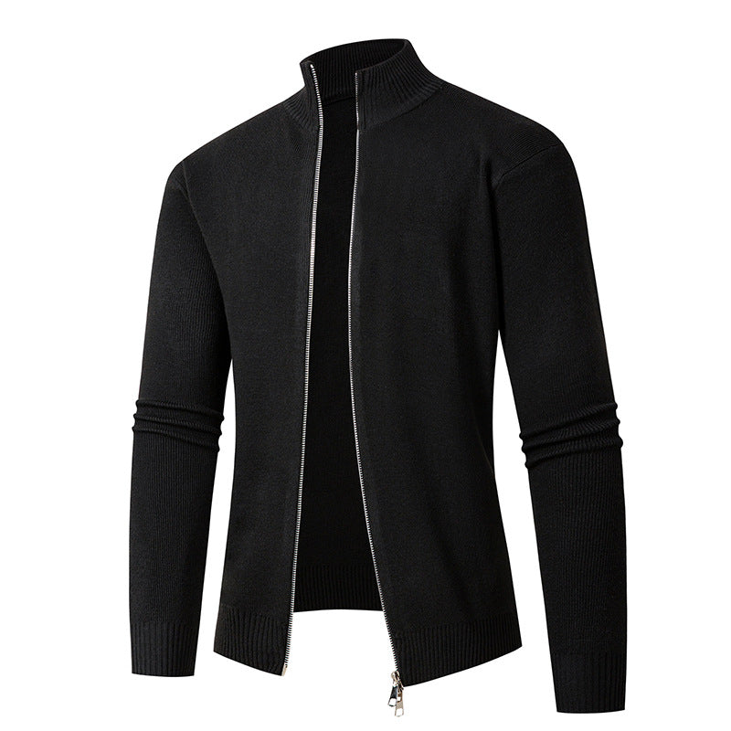 Herren modische Strickjacke mit hohem Kragen und Reißverschluss Echoarchiv