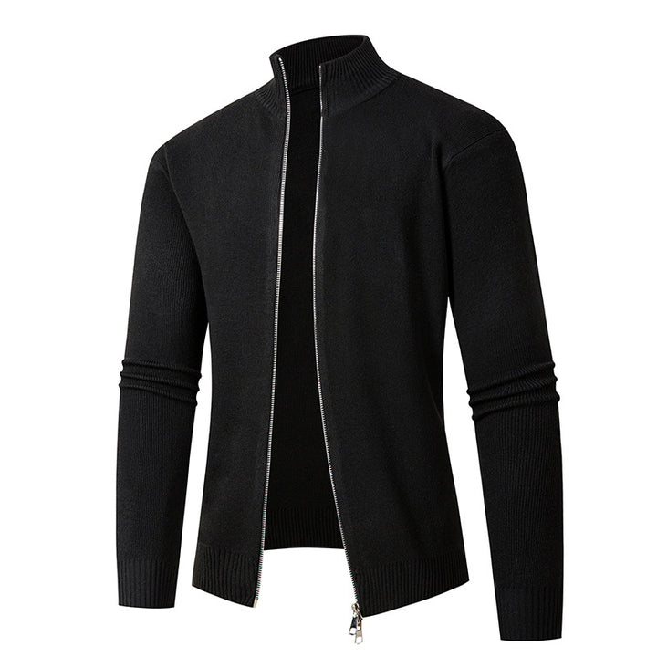 Herren modische Strickjacke mit hohem Kragen und Reißverschluss Echoarchiv