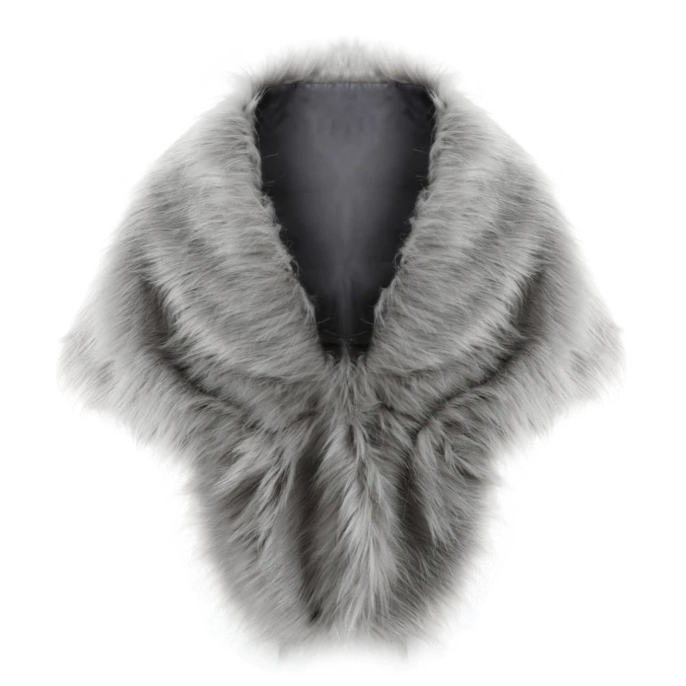 Damen elegante Kunstpelz-Schulterstola im Capelet‑Schnitt Echo Archiv
