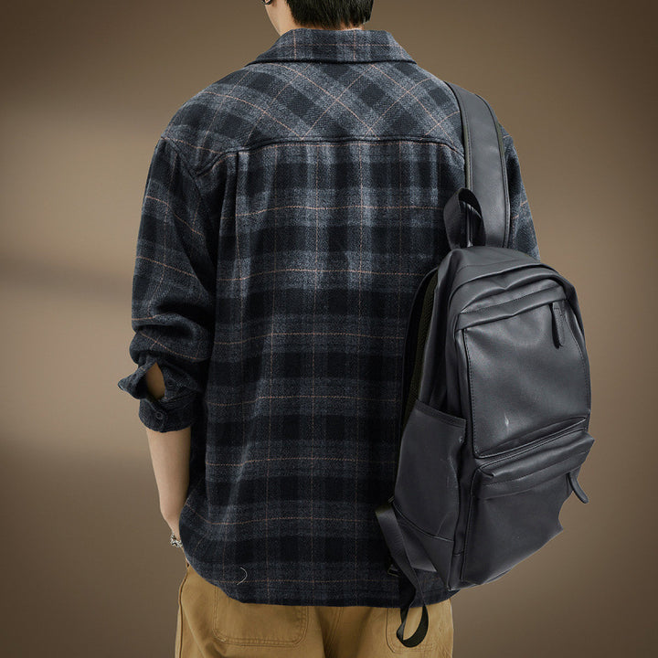 Herren Lässiges Karomuster Hemdjacke – Taviero