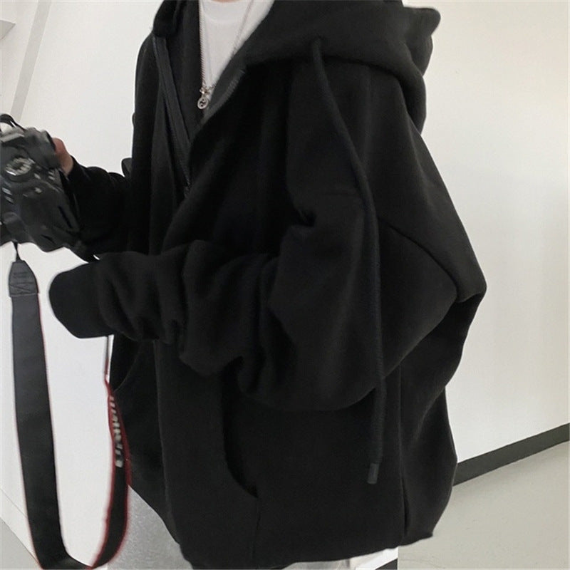 Damen oversized Kapuzenjacke aus weichem Fleece mit Kängurutasche – Auréline