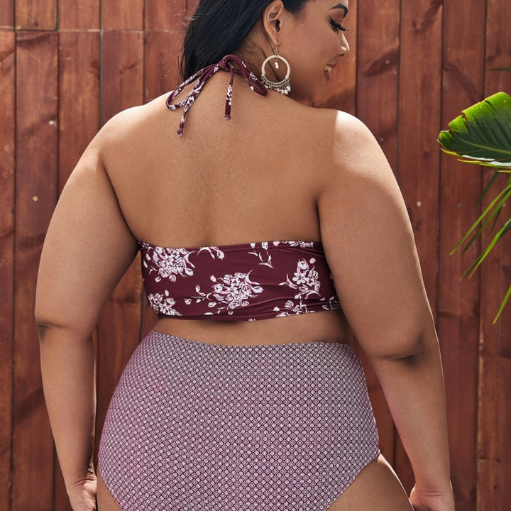 Damen Hochgeschnittener Bikini mit modischem Cropped-Oberteil Echo Archiv