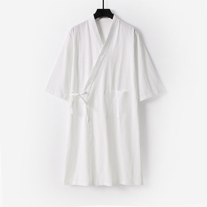 Damen Kimono-Wickelkleid mit Bindegürtel und aufgesetzten Taschen Echoarchiv