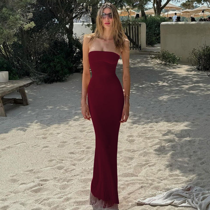 Damen Figurbetontes Maxikleid ohne Träger Echo Archiv