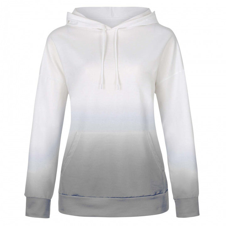 Damen Oversize Kapuzenpullover mit Dip-Dye Farbverlauf und Kängurutasche – Auréline