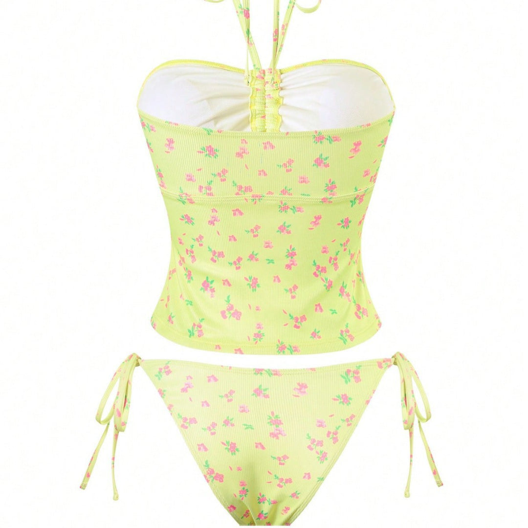 Damen Bandeau-Bikini mit floralem Design und verstellbaren Trägern Echo Archiv