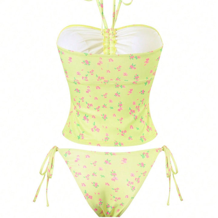 Damen Bandeau-Bikini mit floralem Design und verstellbaren Trägern Echo Archiv