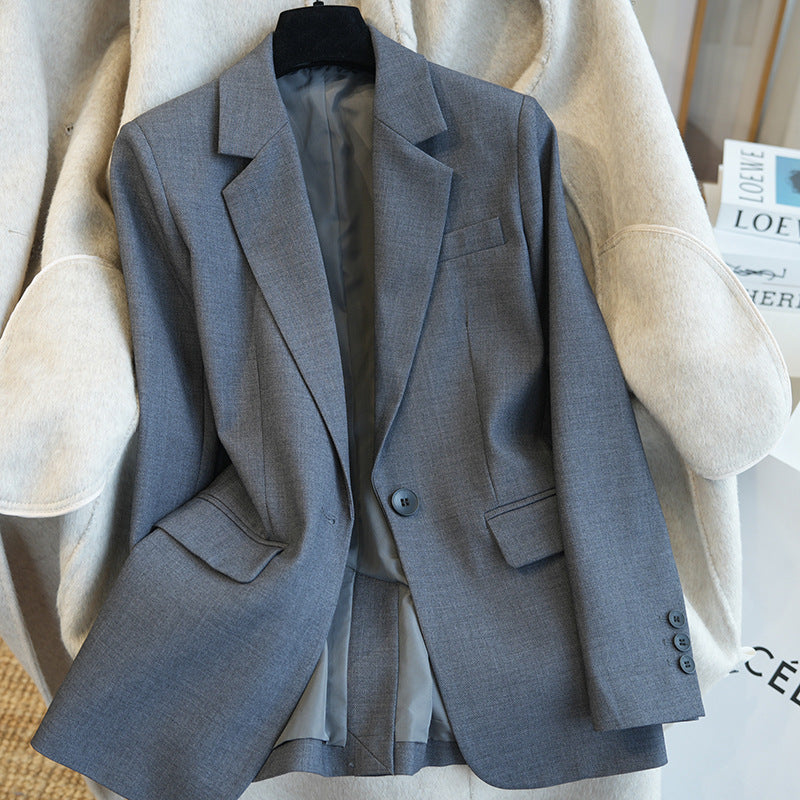 Damen Klassischer taillierter Ein-Knopf-Blazer aus feinem Wollmix Echo Archiv