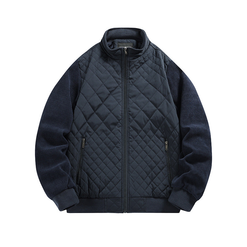 Herren gesteppte Hybridjacke mit Stehkragen und Strickärmeln Echoarchiv