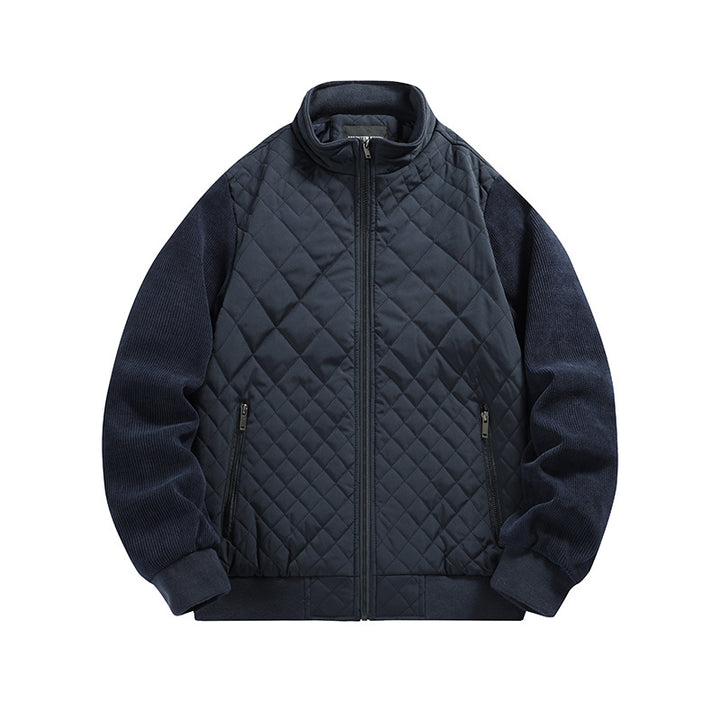 Herren gesteppte Hybridjacke mit Stehkragen und Strickärmeln Echoarchiv