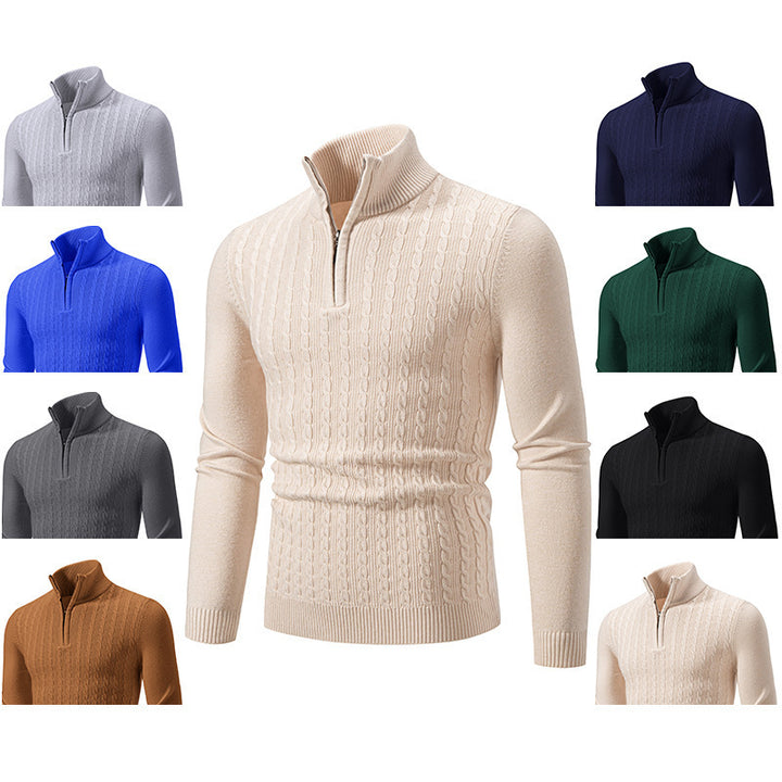 Herren modischer Rollkragenpullover mit Reißverschluss Echoarchiv