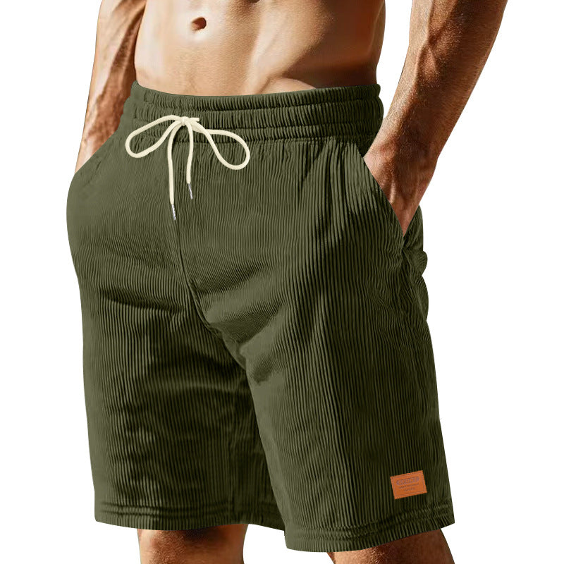 Herren nan lässige Bermudashorts aus feinstrukturiertem Baumwollmix mit elastischem Bund und Kordelzug Echo Archiv
