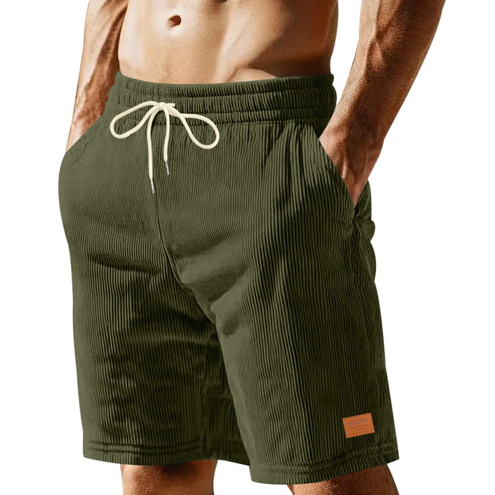 Herren nan lässige Bermudashorts aus feinstrukturiertem Baumwollmix mit elastischem Bund und Kordelzug Echo Archiv