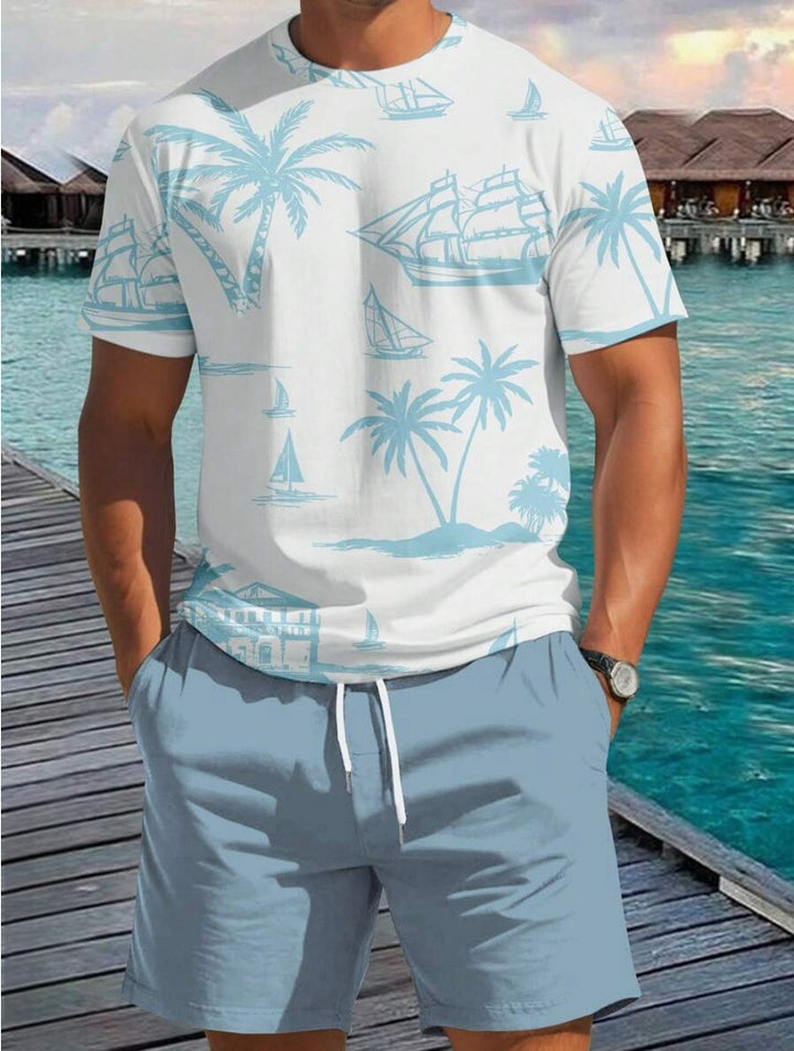 Herren Kurzarm-Shirt mit maritimem Motiv und entspannter Passform Echoarchiv