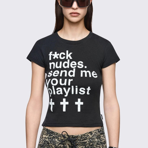 Damen Crop-Top mit auffälligem Grafikdesign Echo Archiv