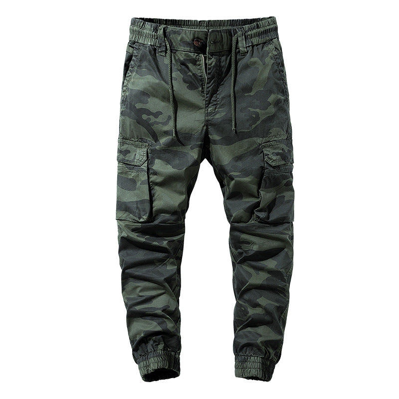 Herren Camouflage-Utility-Cargohose im Joggerstil mit Tunnelzugbund und verstärkten Kniepartien Echo Archiv