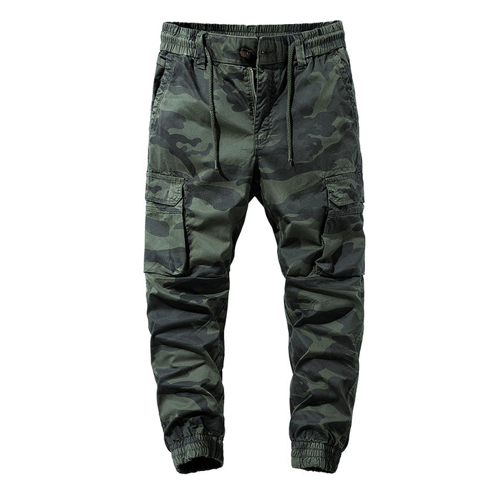 Herren Camouflage-Utility-Cargohose im Joggerstil mit Tunnelzugbund und verstärkten Kniepartien Echo Archiv