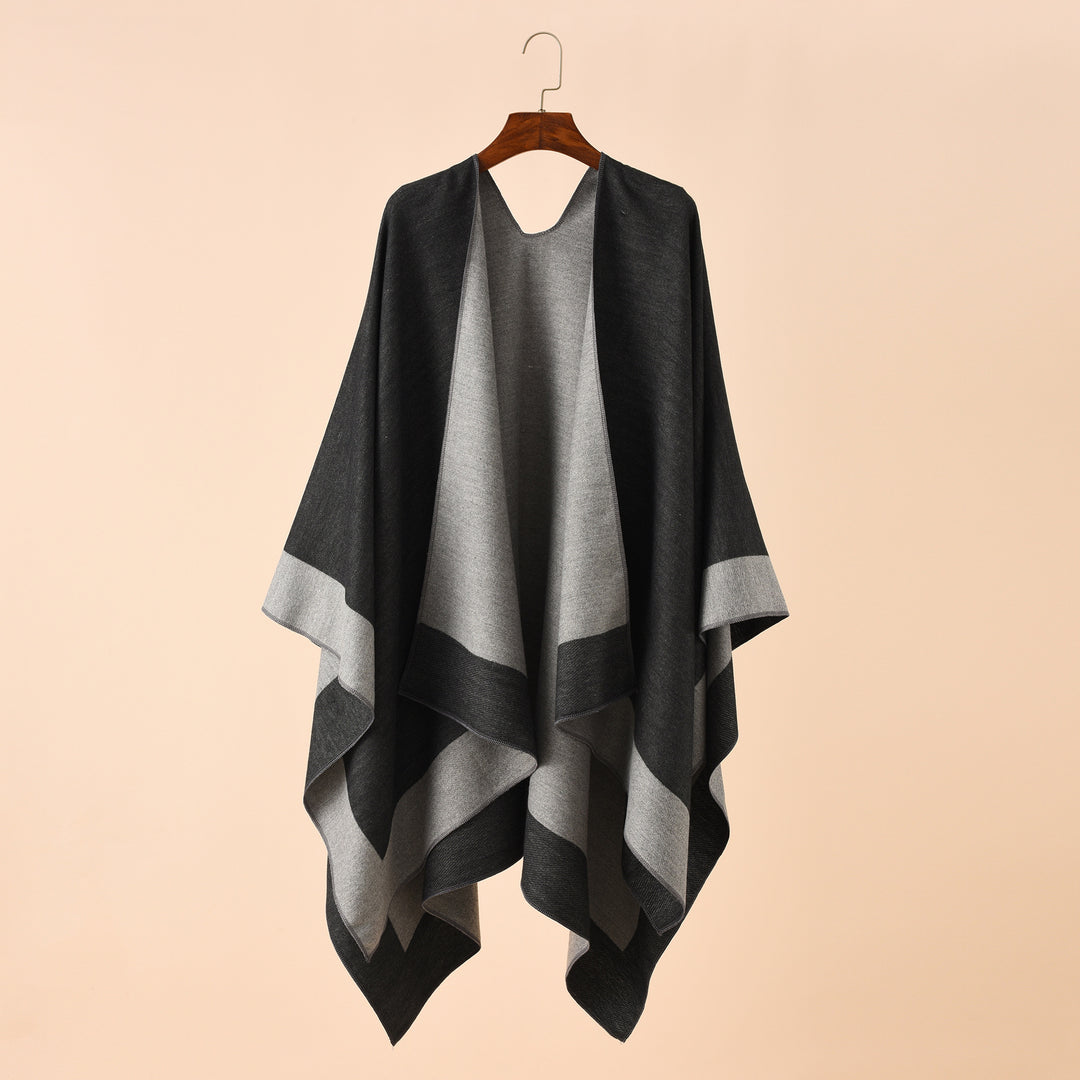 Damen Wendeponcho aus feiner Kaschmir-Mischung – Avérine
