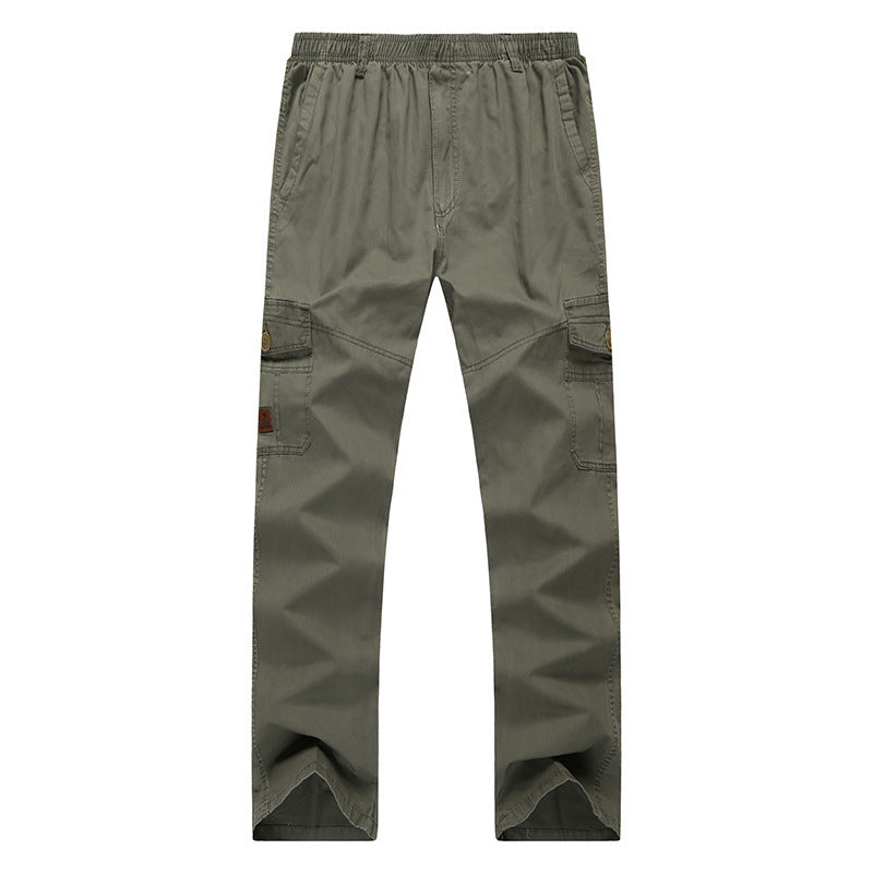 Herren Cargo-Hose mit elastischem Bund, geradem Bein und Mehrfach-Taschen – Bravaro