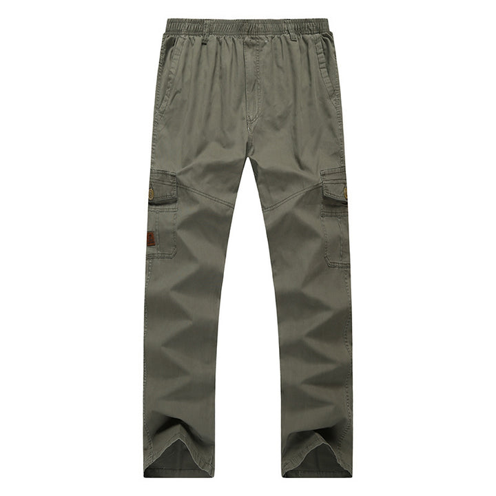 Herren Cargo-Hose mit elastischem Bund, geradem Bein und Mehrfach-Taschen – Bravaro