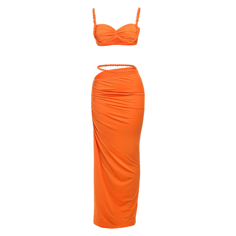 Damen Set mit crop Top und langem Rüschenrock Echo Archiv
