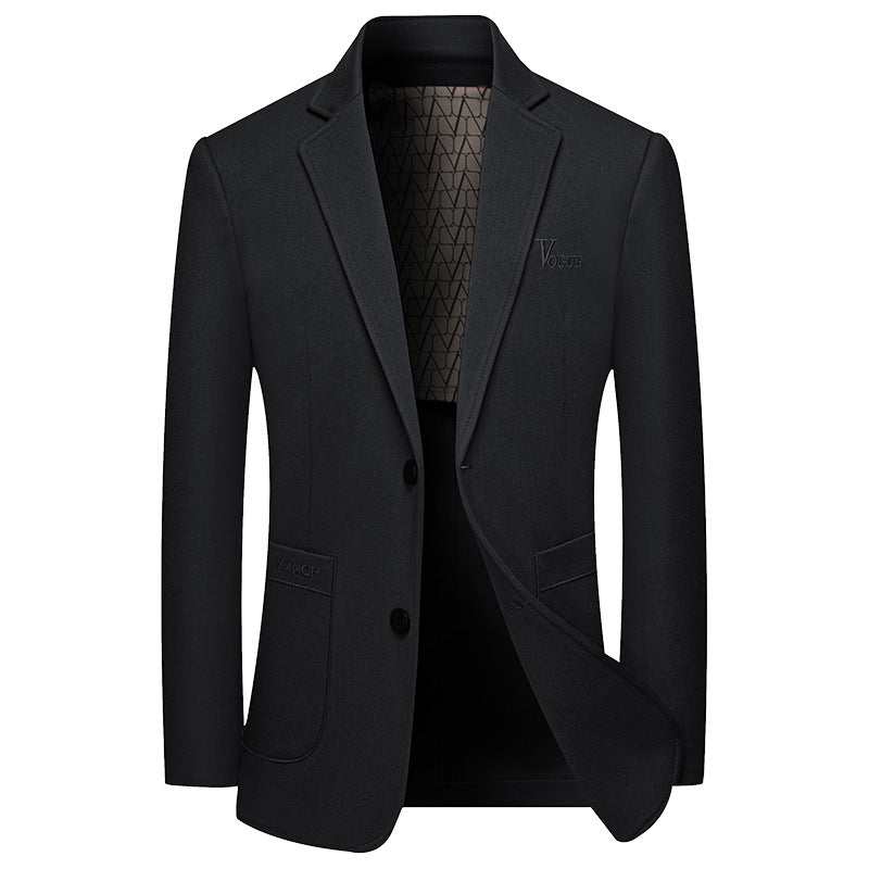 Herren Modernes Einreihiges City-Blazer mit aufgesetzten Taschen und leichter Halbfütterung – Tianoro