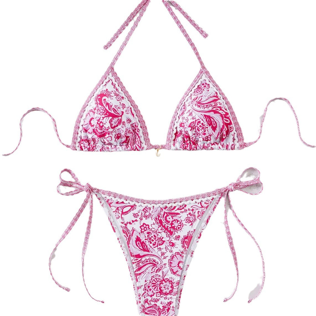 Damen Triangel-Bikini mit verspieltem Floral-Design und Bindebändern Echo Archiv