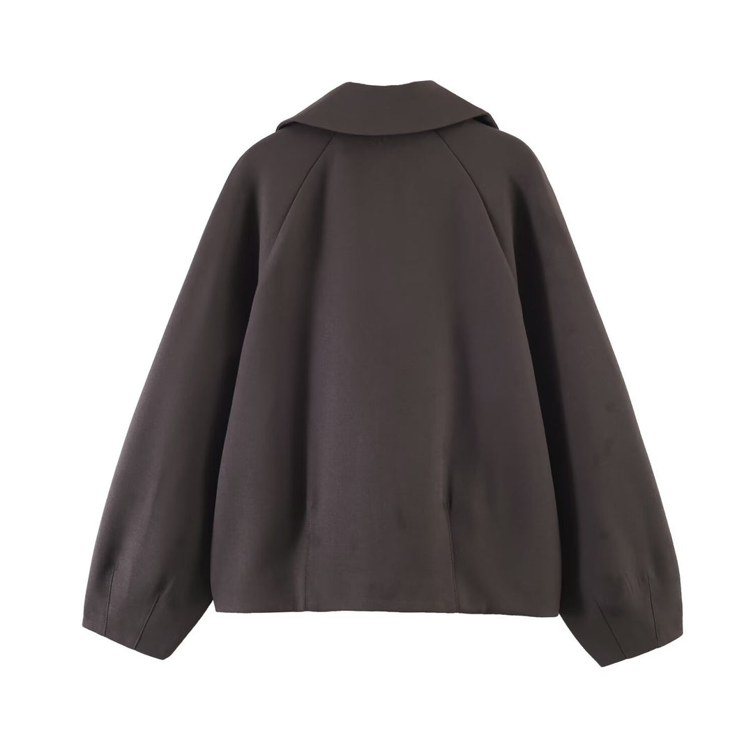 Damen Cropped Boxy-Blazer mit weitem Ballonärmel Echoarchiv