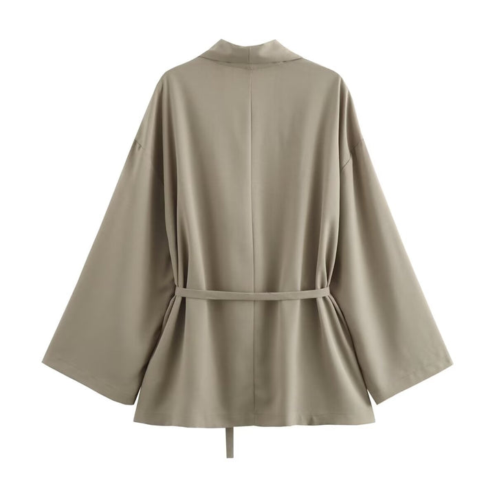 Damen Kimono-Jacke mit Wickelgürtel, weitem Schnitt und Schalkragen Echo Archiv