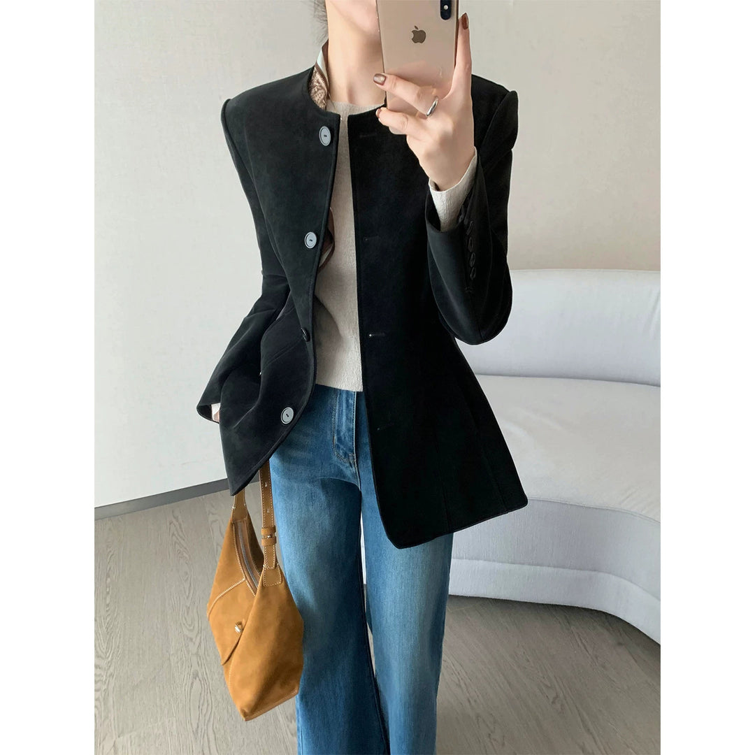 Damen Modischer Blazer mit strukturiertem Design Echoarchiv