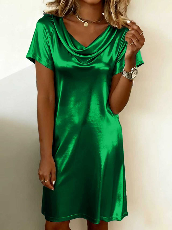 Damen Elegantes -Kleid mit elegantem Wasserfall-Ausschnitt und schmeichelhaftem Schnitt Echo Archiv