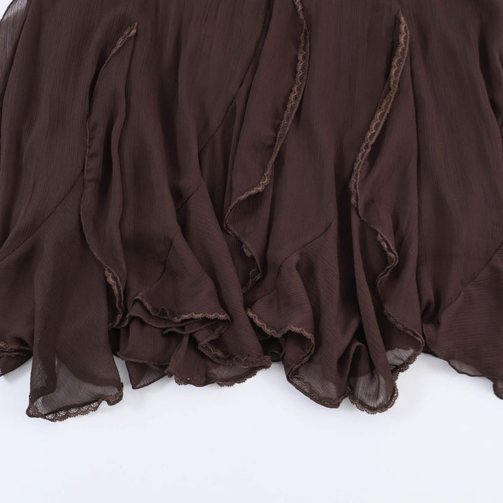 Damen Eleganter, fließender Maxirock mit Volants Echo Archiv