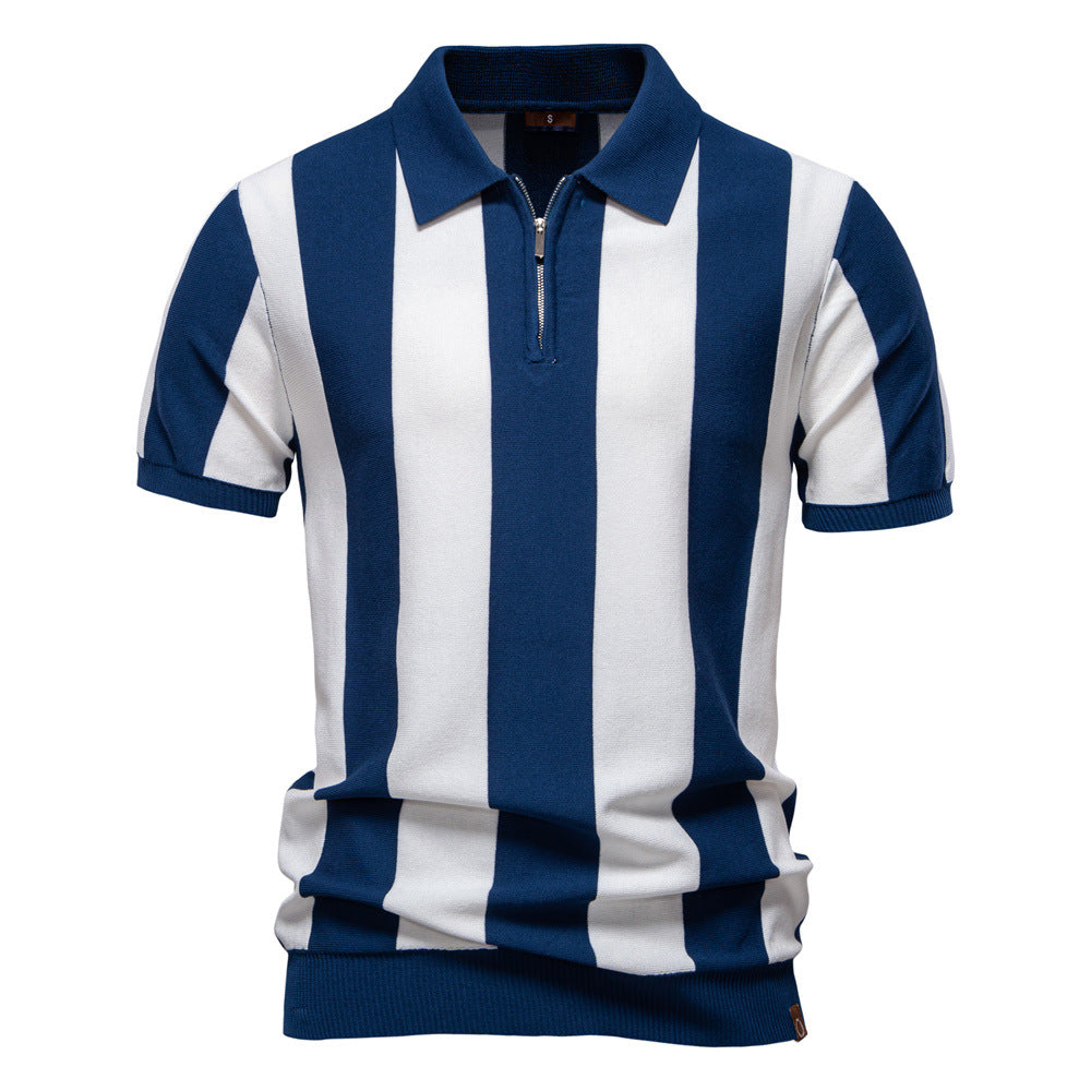 Herren Polo-Shirt mit modernem Streifenmuster und hochwertiger Baumwollmischung Echoarchiv
