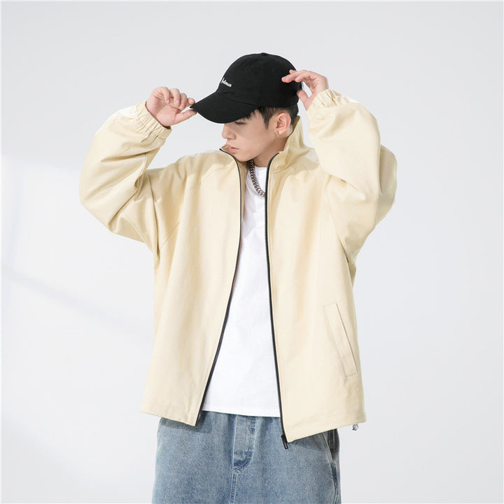 Herren Oversize Übergangsjacke mit Raglanärmeln, Stehkragen und elastischen Bündchen Echoarchiv